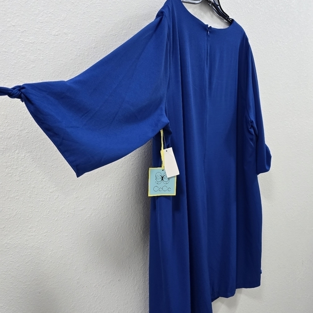 CeCe Qomens 3/4 Sleeve Moss Crepe Dress Blue Size 24W. - Picture 9 of 16